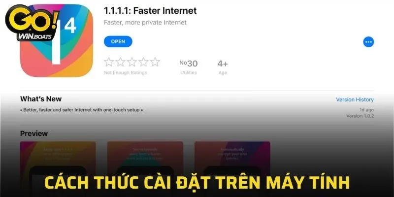 Sử dụng app 1.1.1.1 cách thức cài đặt trên máy tính